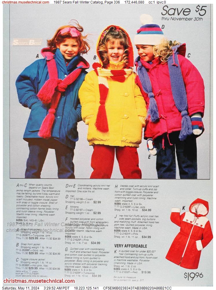 1987 Sears Fall Winter Catalog, Page 336