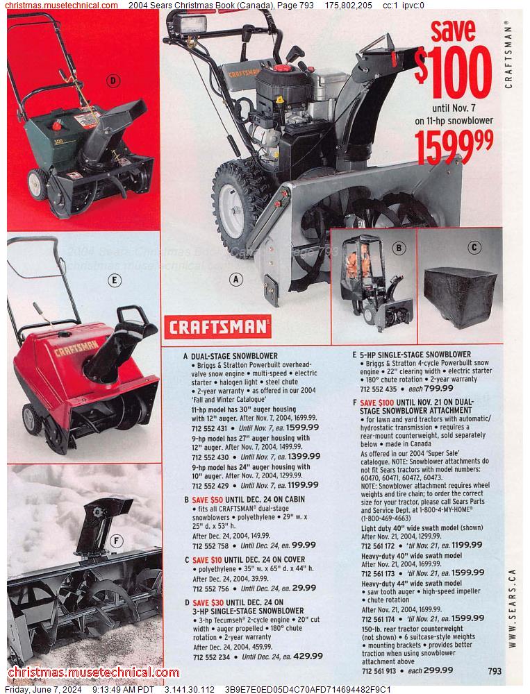 2004 Sears Christmas Book (Canada), Page 793