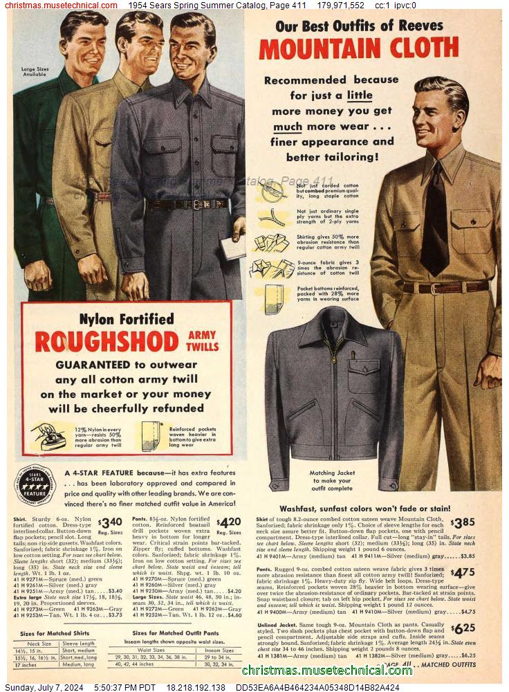 1954 Sears Spring Summer Catalog, Page 411