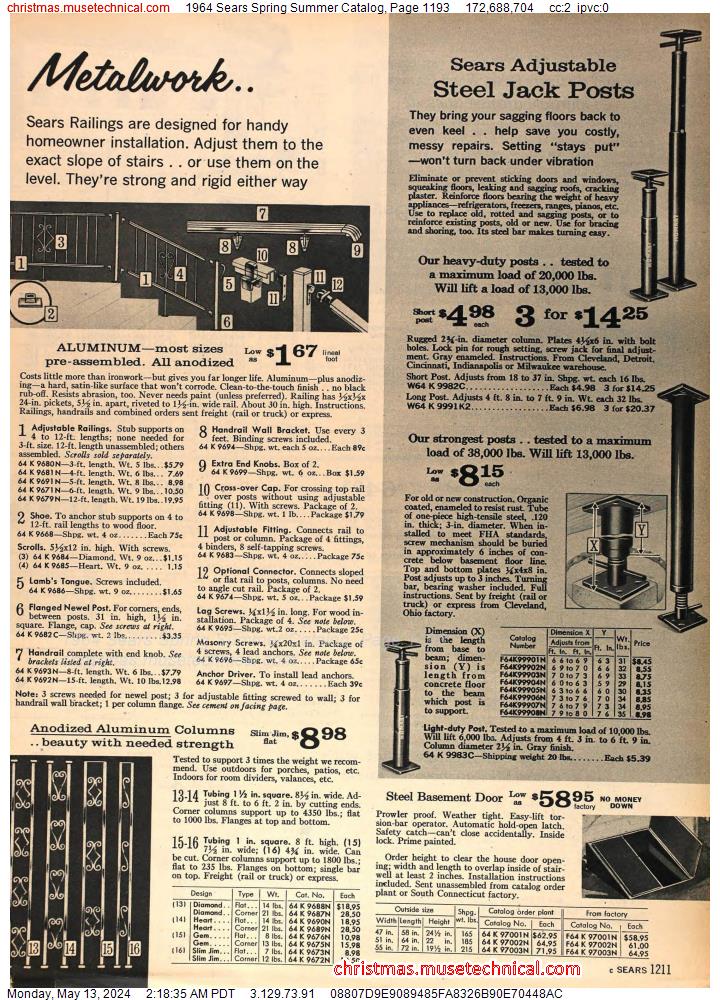 1964 Sears Spring Summer Catalog, Page 1193