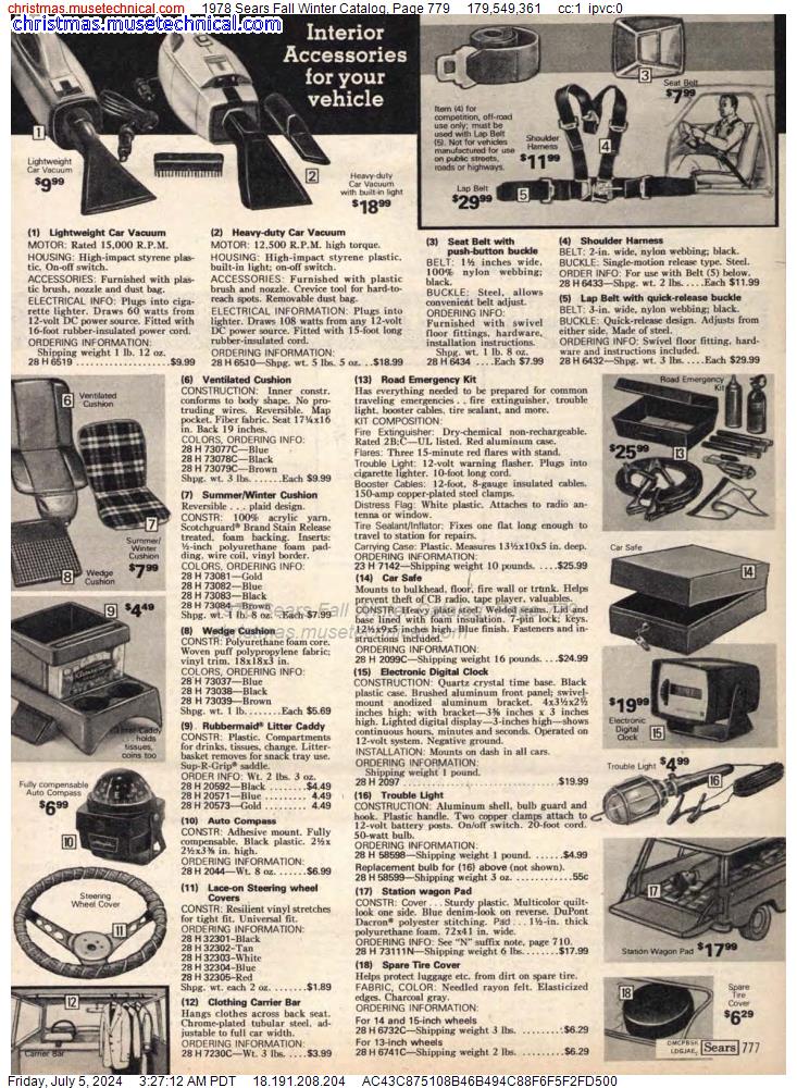 1978 Sears Fall Winter Catalog, Page 779