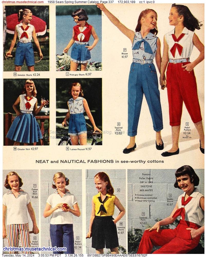 1958 Sears Spring Summer Catalog, Page 337