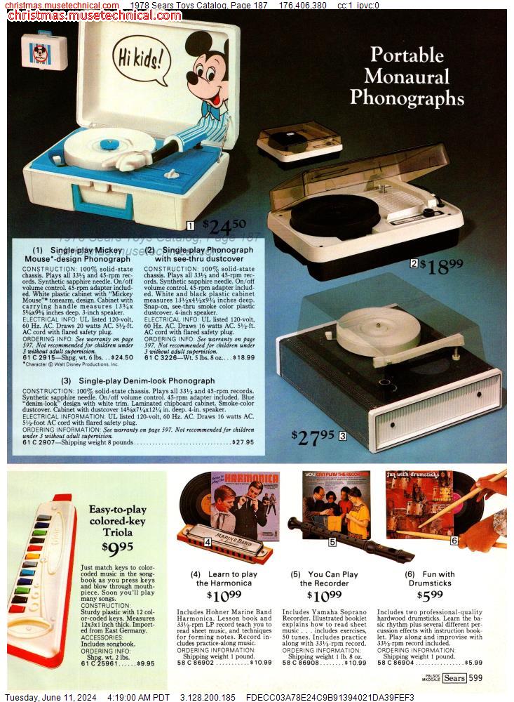 1978 Sears Toys Catalog, Page 187