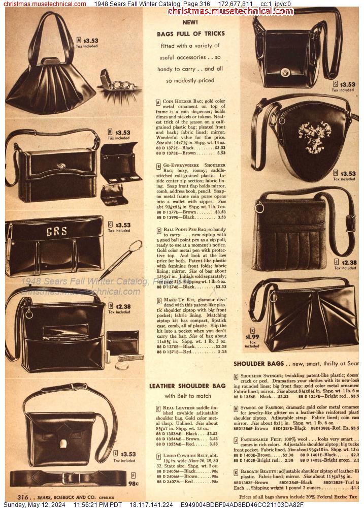 1948 Sears Fall Winter Catalog, Page 316