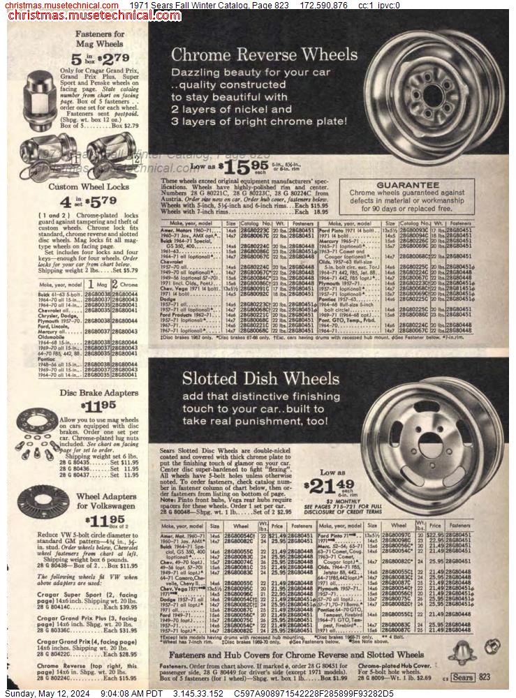 1971 Sears Fall Winter Catalog, Page 823