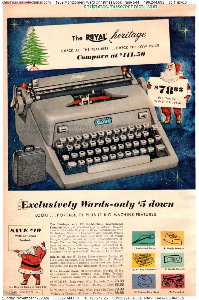 1959 Montgomery Ward Christmas Book, Page 544