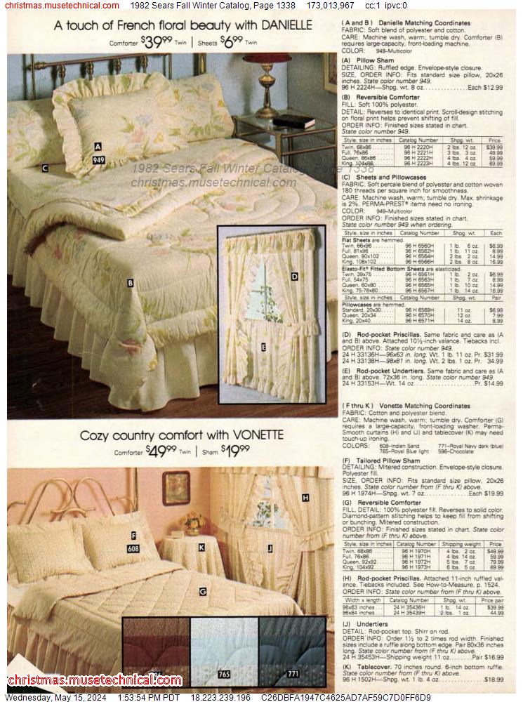 1982 Sears Fall Winter Catalog, Page 1338