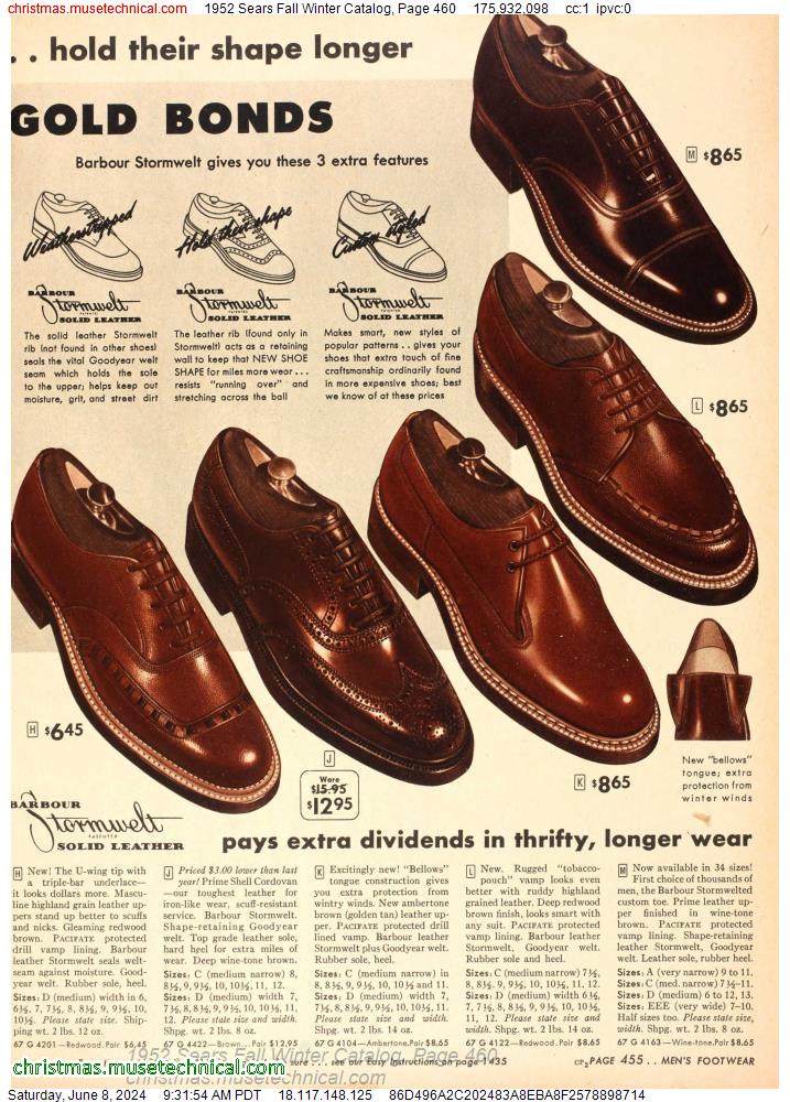 1952 Sears Fall Winter Catalog, Page 460