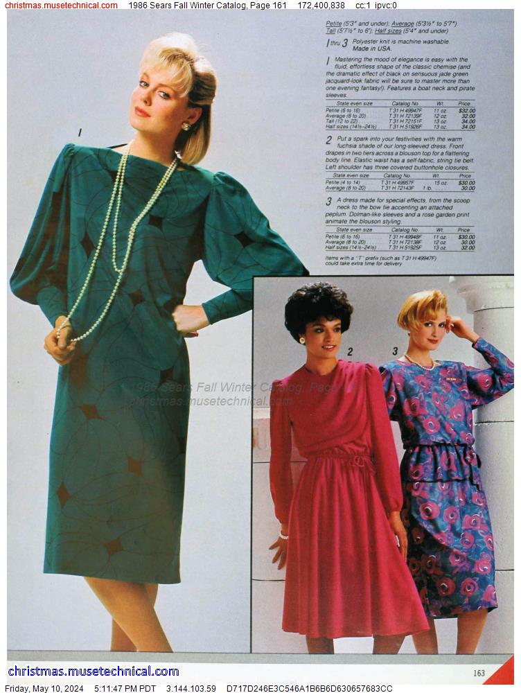 1986 Sears Fall Winter Catalog, Page 161