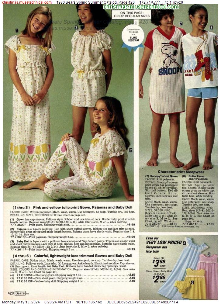 1980 Sears Spring Summer Catalog, Page 420