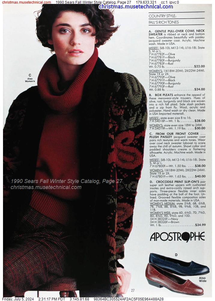 1990 Sears Fall Winter Style Catalog, Page 27