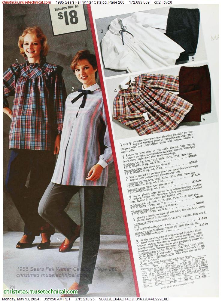 1985 Sears Fall Winter Catalog, Page 260