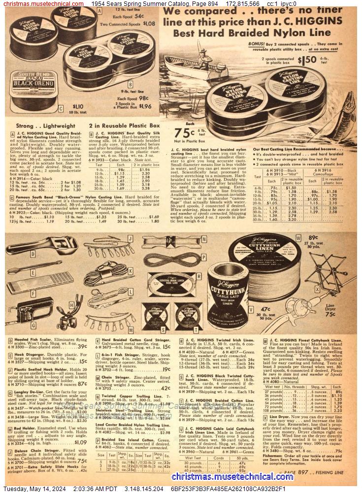 1954 Sears Spring Summer Catalog, Page 894