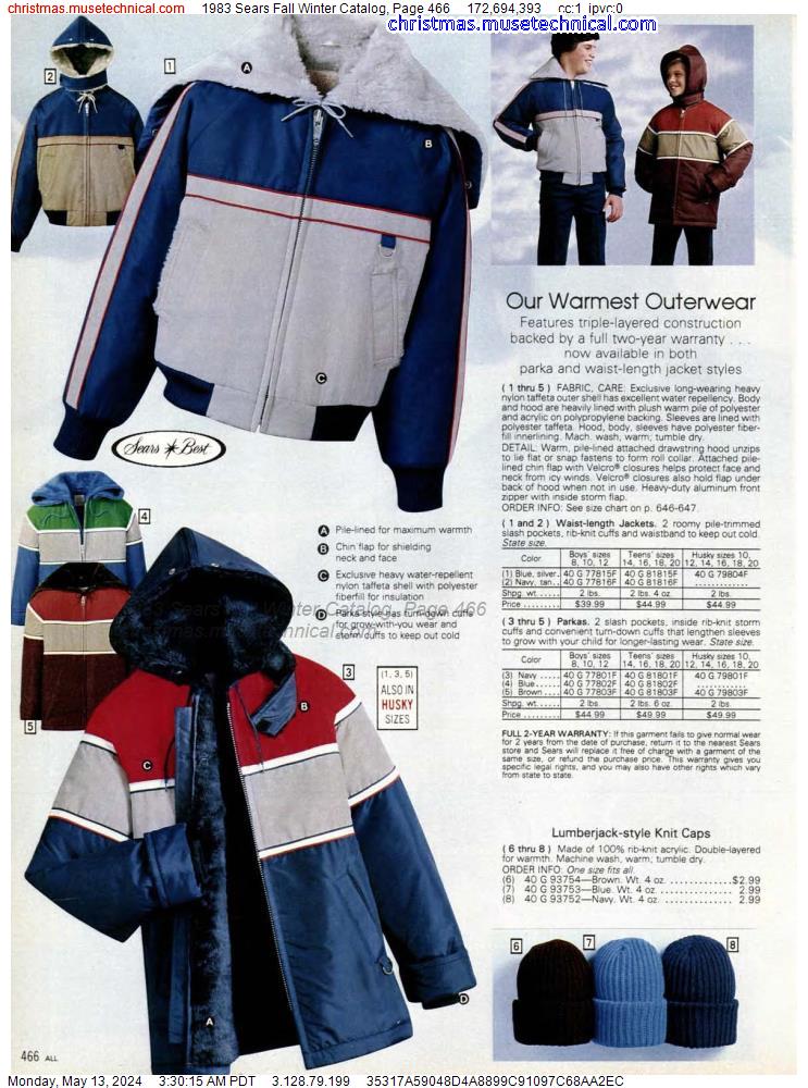 1983 Sears Fall Winter Catalog, Page 466