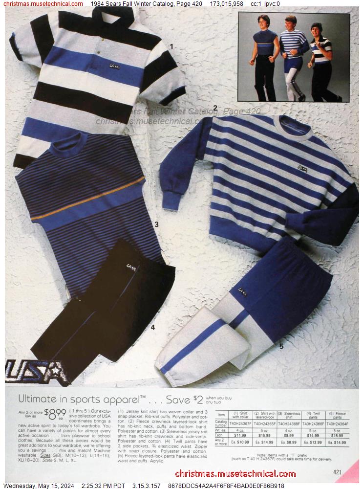 1984 Sears Fall Winter Catalog, Page 420