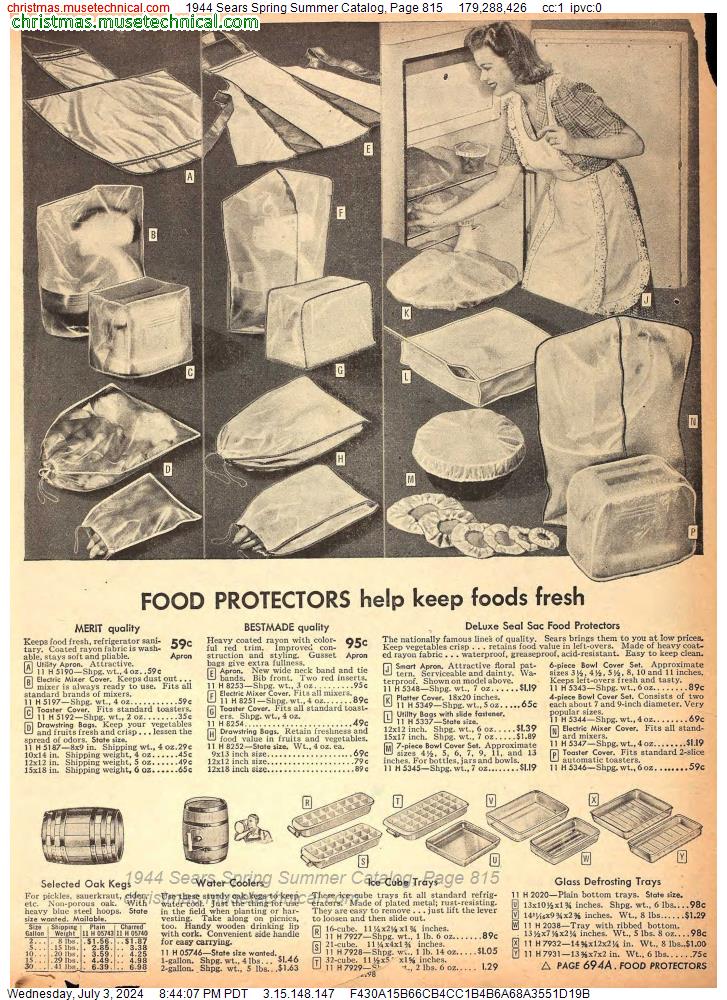 1944 Sears Spring Summer Catalog, Page 815
