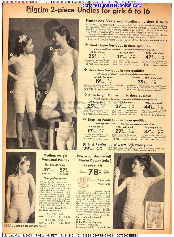 1942 Sears Fall Winter Catalog, Page 388