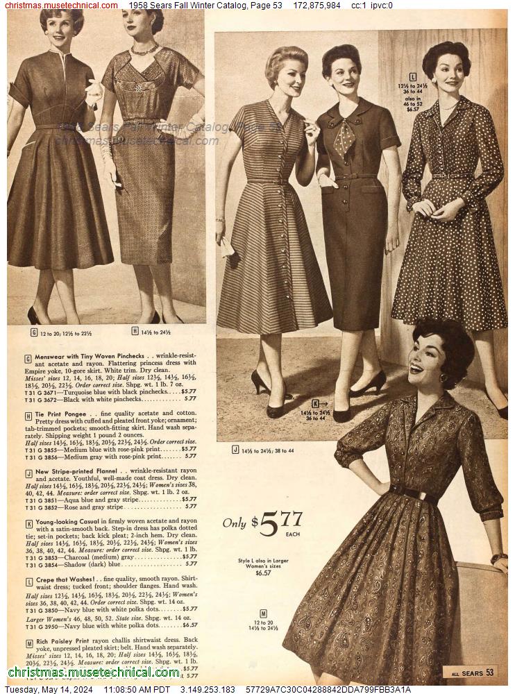 1958 Sears Fall Winter Catalog, Page 53