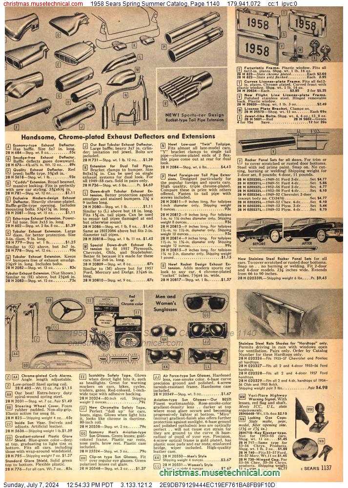 1958 Sears Spring Summer Catalog, Page 1140