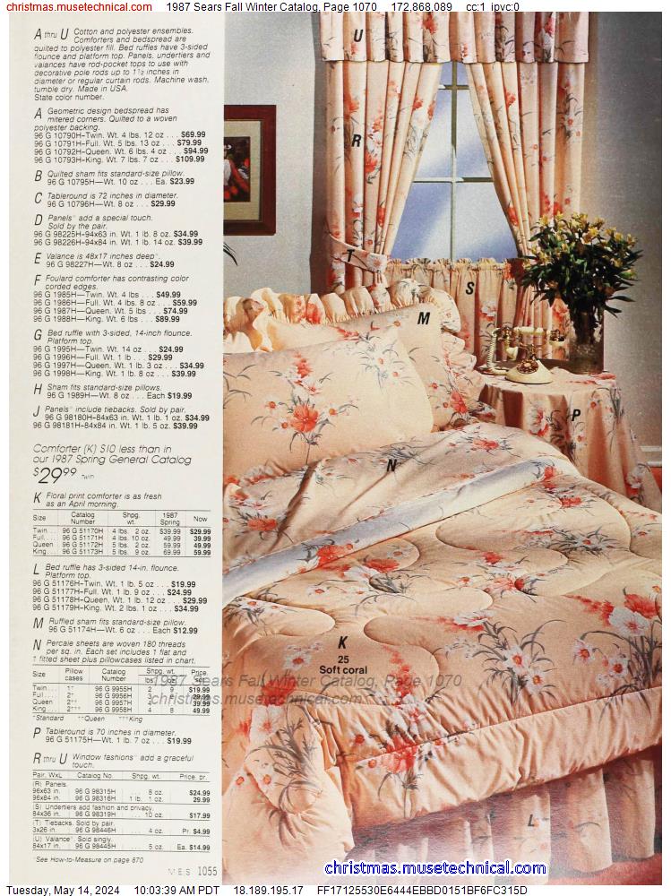 1987 Sears Fall Winter Catalog, Page 1070