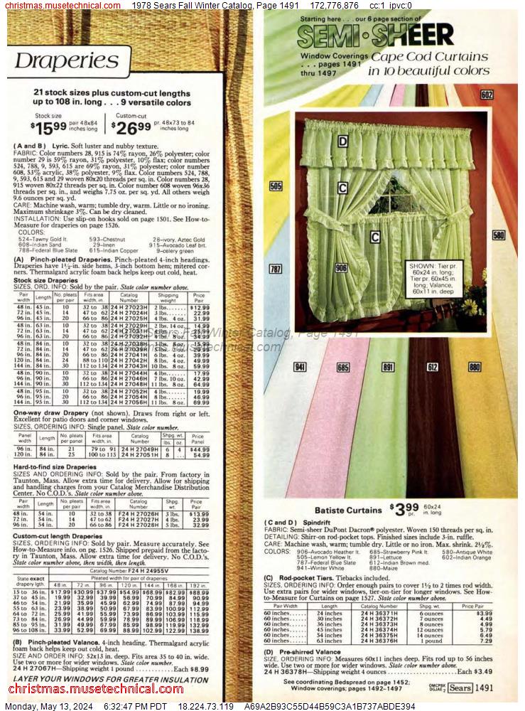 1978 Sears Fall Winter Catalog, Page 1491