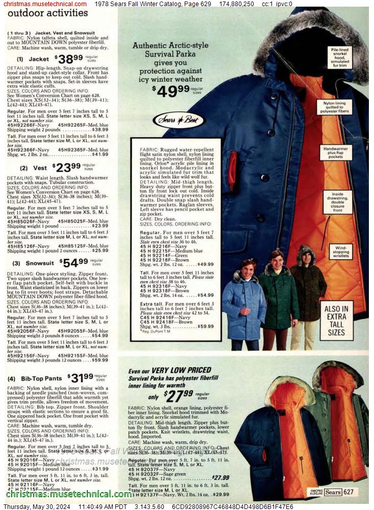 1978 Sears Fall Winter Catalog, Page 629