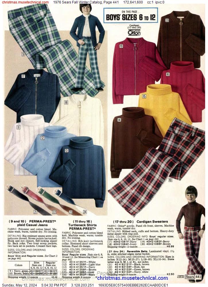 1976 Sears Fall Winter Catalog, Page 441