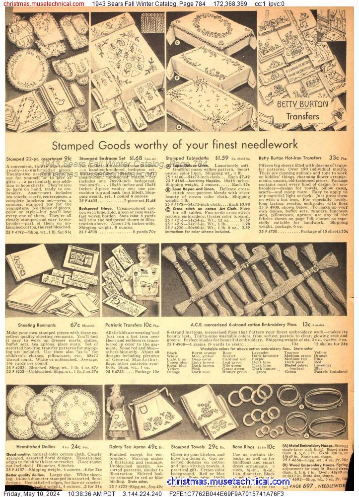 1943 Sears Fall Winter Catalog, Page 784