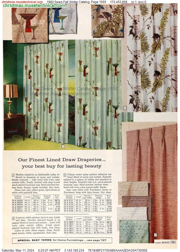 1960 Sears Fall Winter Catalog, Page 1555