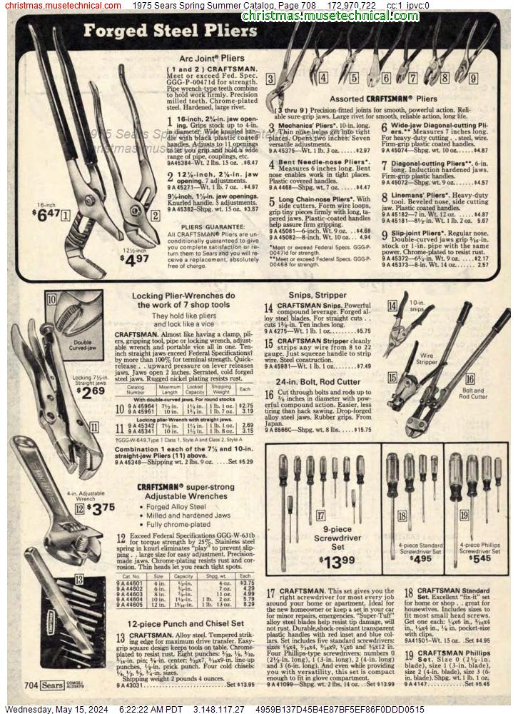1975 Sears Spring Summer Catalog, Page 708
