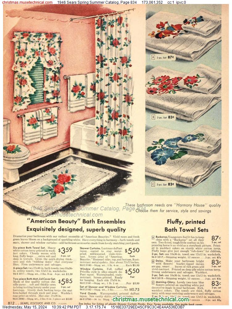 1946 Sears Spring Summer Catalog, Page 834