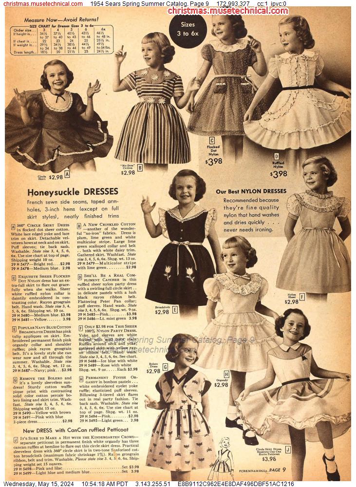 1954 Sears Spring Summer Catalog, Page 9