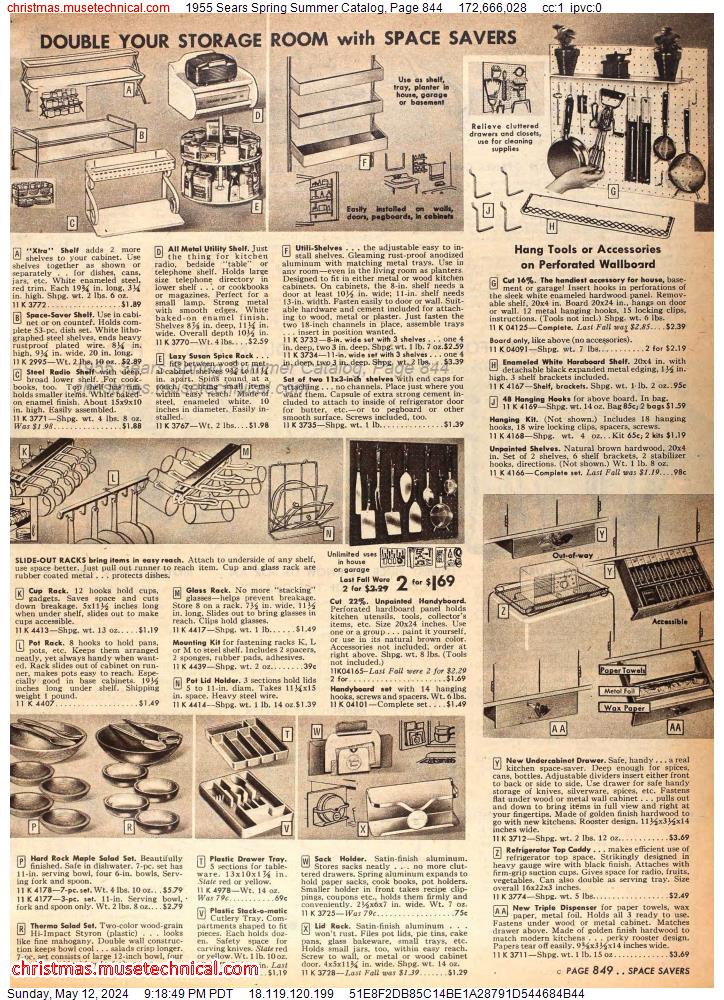 1955 Sears Spring Summer Catalog, Page 844