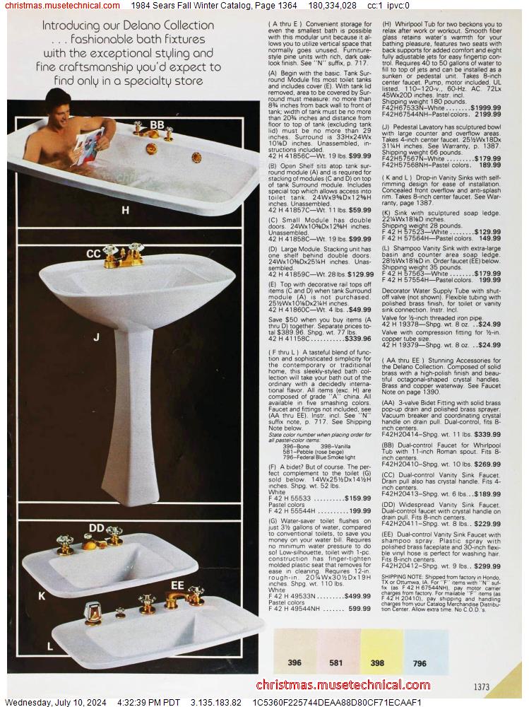 1984 Sears Fall Winter Catalog, Page 1364