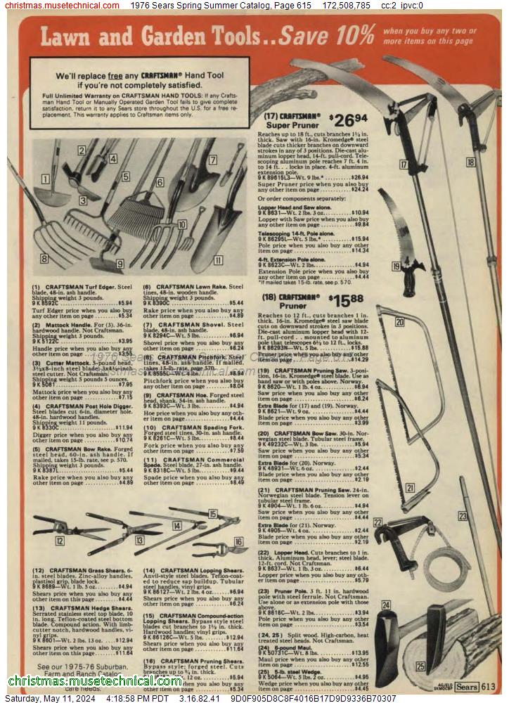 1976 Sears Spring Summer Catalog, Page 615