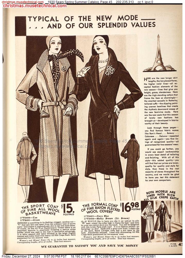 1930 Sears Spring Summer Catalog, Page 45