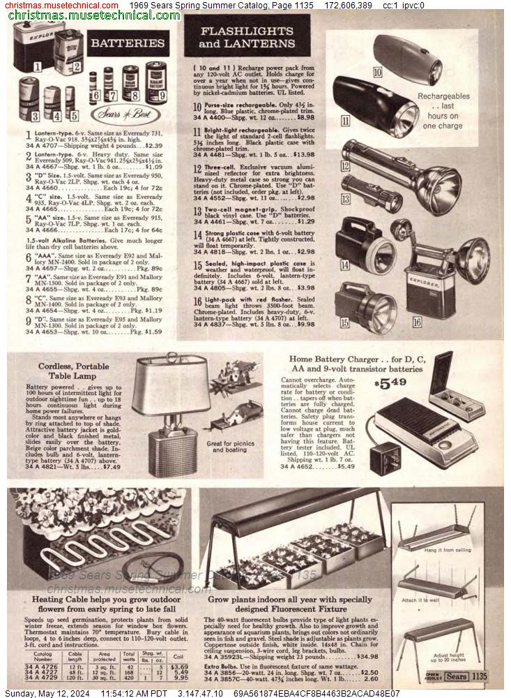 1969 Sears Spring Summer Catalog, Page 1135