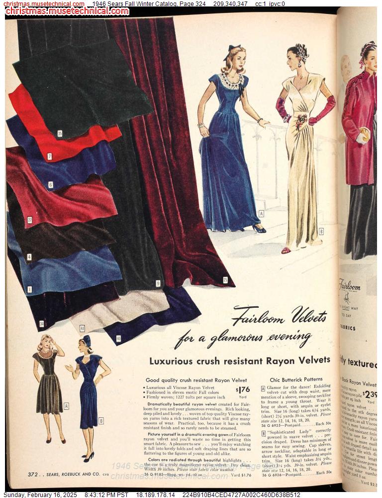 1946 Sears Fall Winter Catalog, Page 324