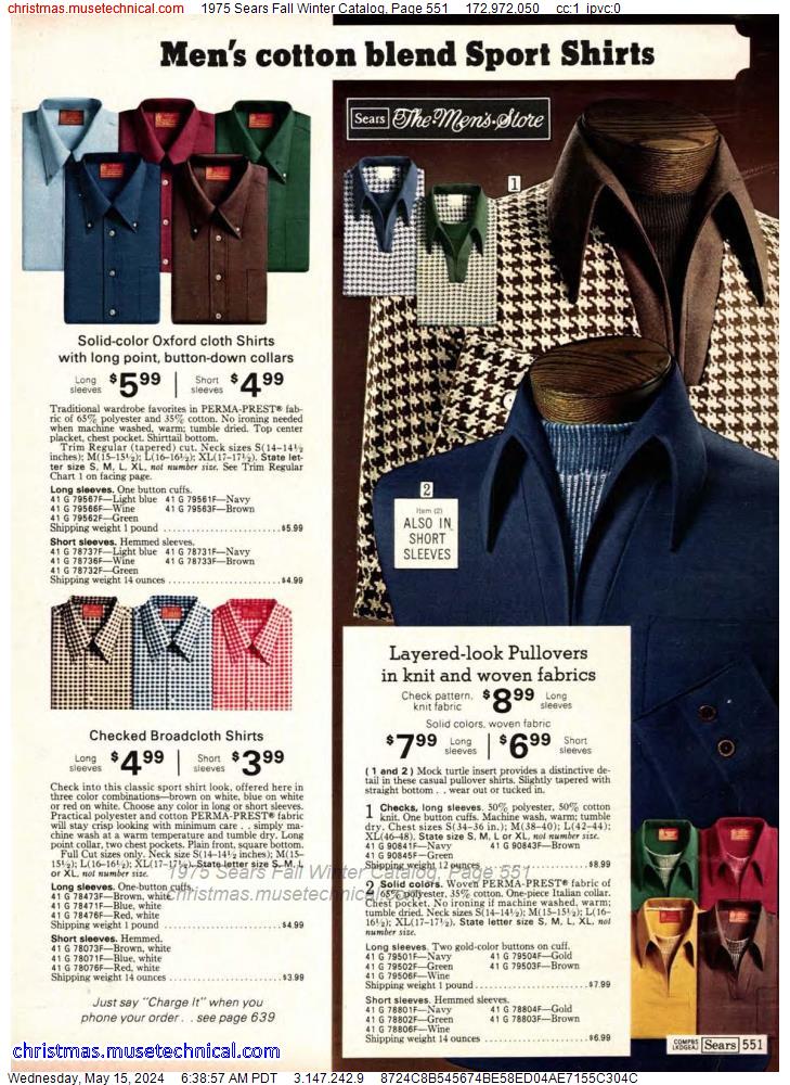 1975 Sears Fall Winter Catalog, Page 551