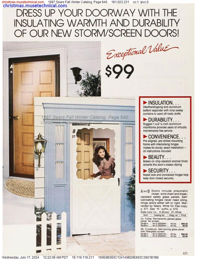 1987 Sears Fall Winter Catalog, Page 640