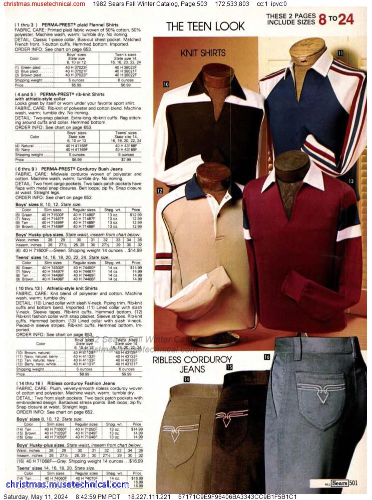 1982 Sears Fall Winter Catalog, Page 503