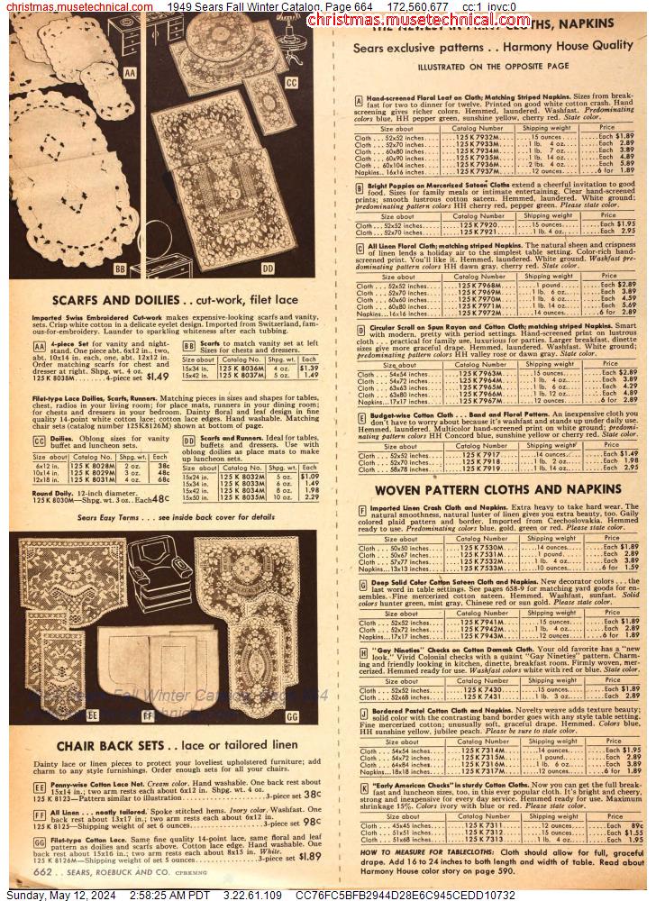 1949 Sears Fall Winter Catalog, Page 664