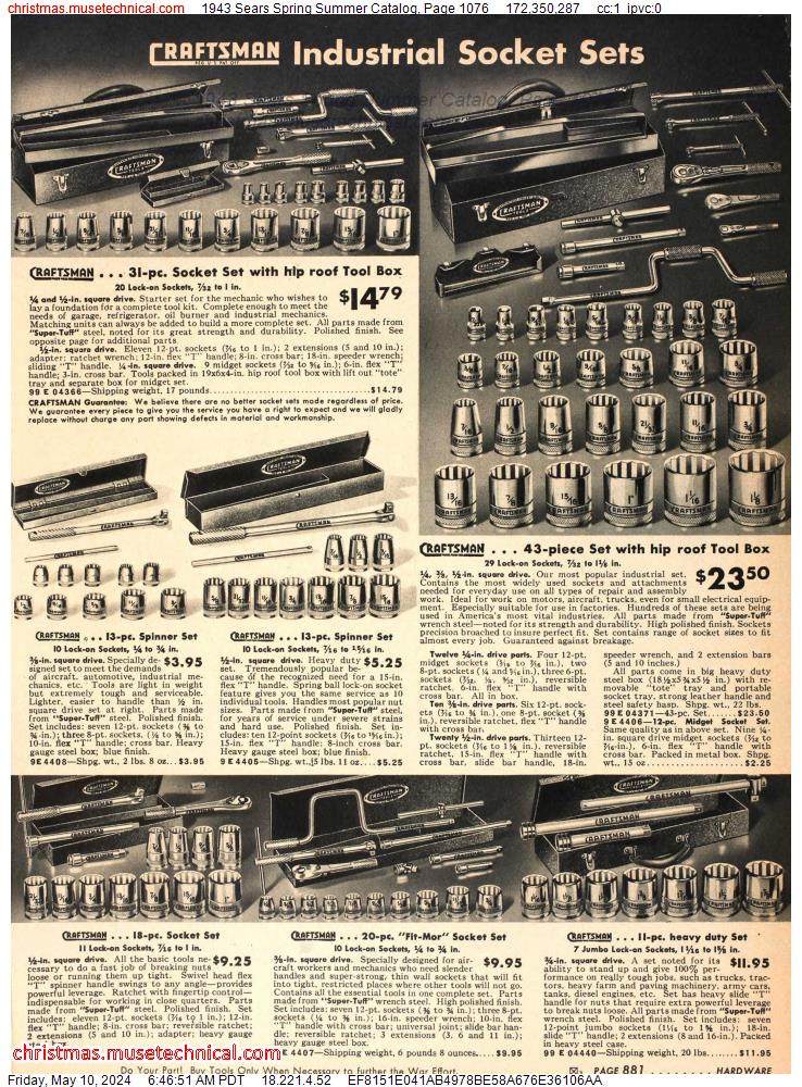 1943 Sears Spring Summer Catalog, Page 1076