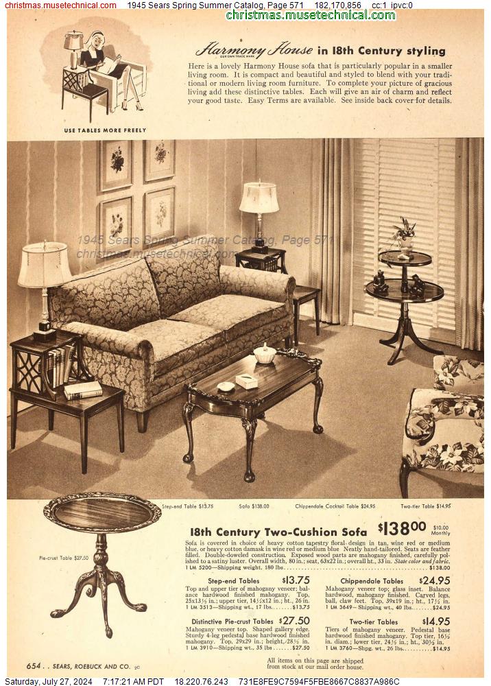 1945 Sears Spring Summer Catalog, Page 571