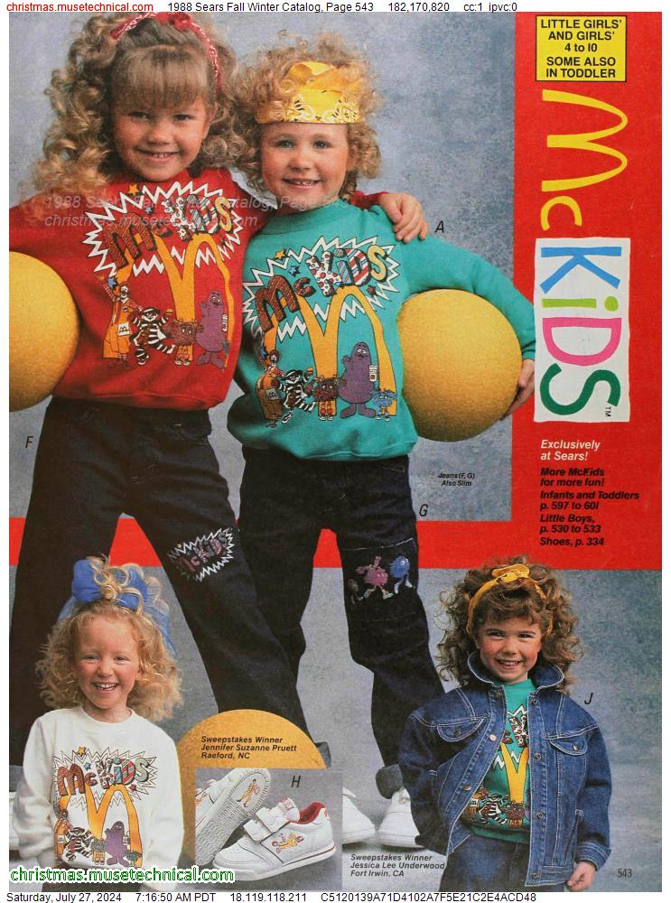 1988 Sears Fall Winter Catalog, Page 543