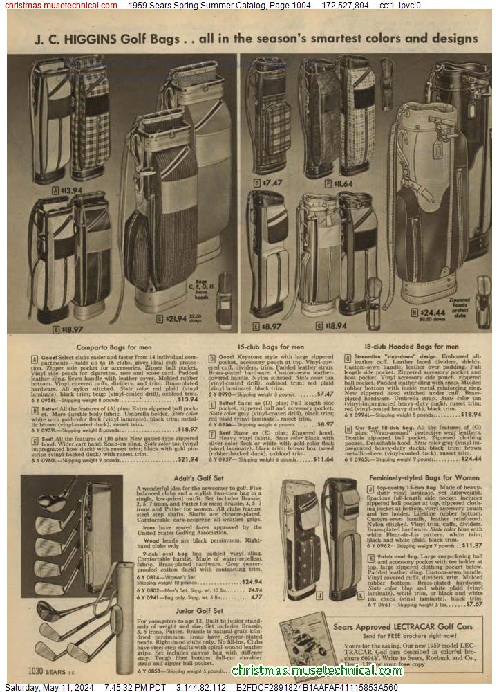 1959 Sears Spring Summer Catalog, Page 1004