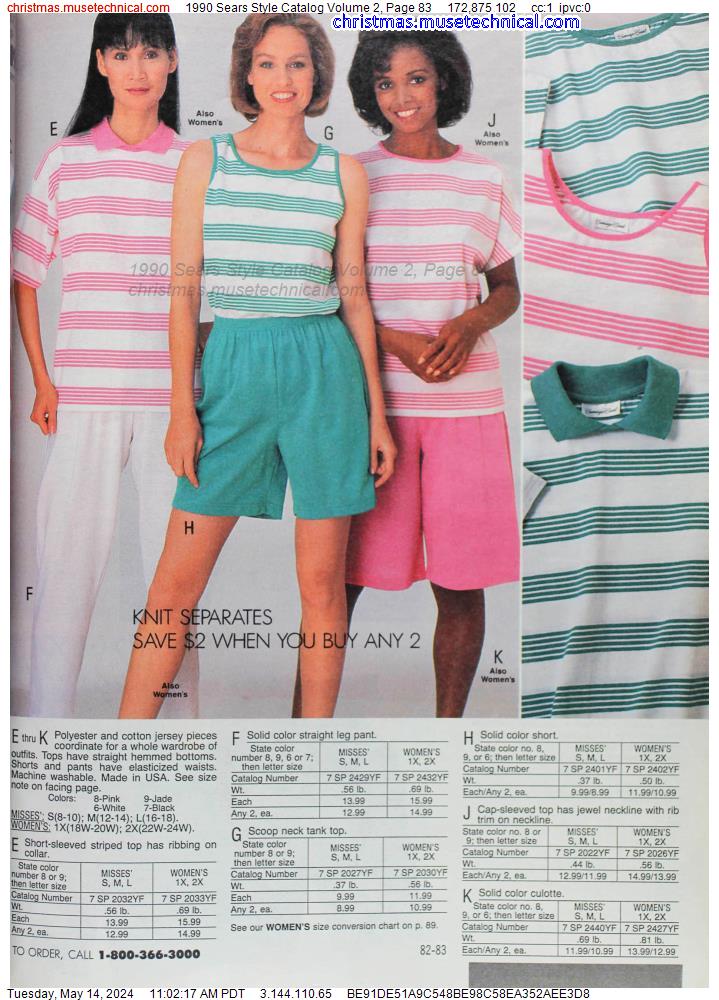 1990 Sears Style Catalog Volume 2, Page 83
