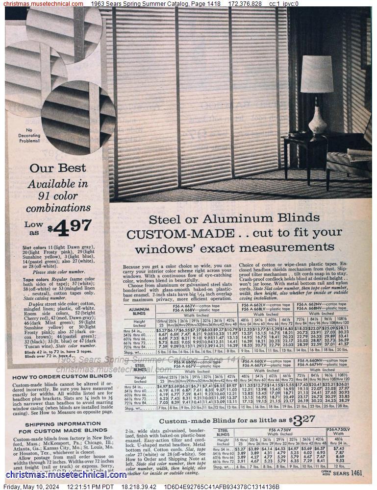 1963 Sears Spring Summer Catalog, Page 1418