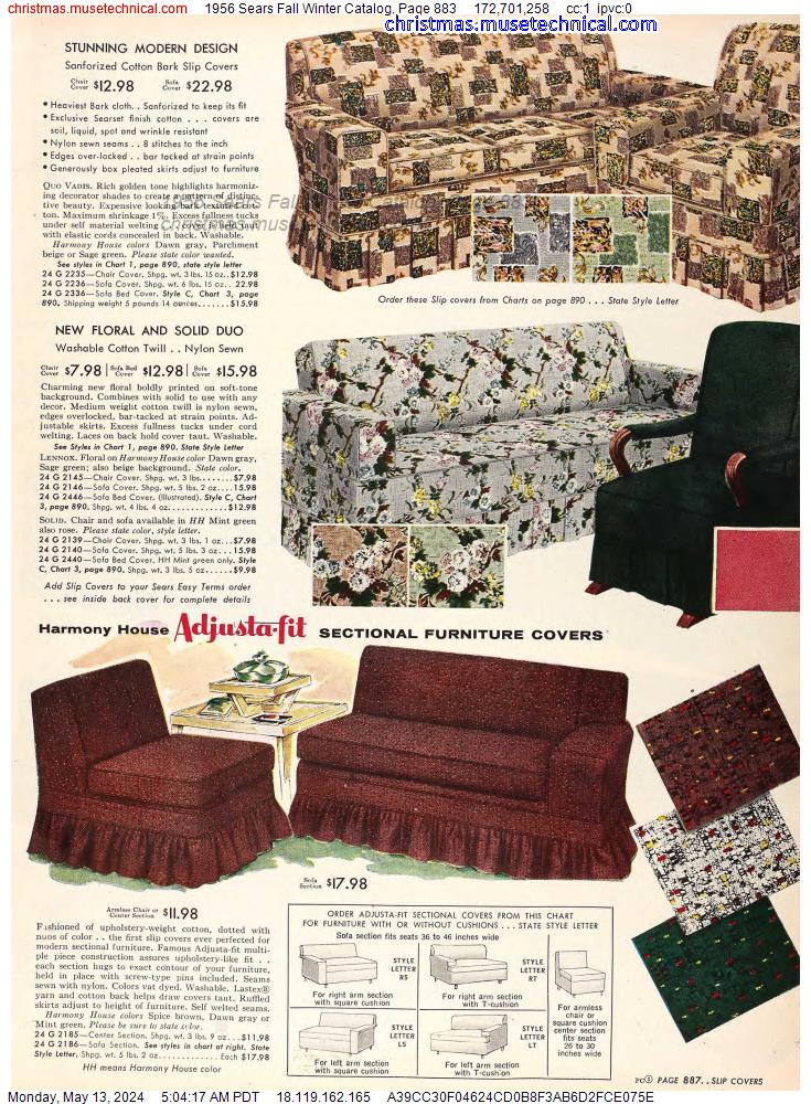 1956 Sears Fall Winter Catalog, Page 883