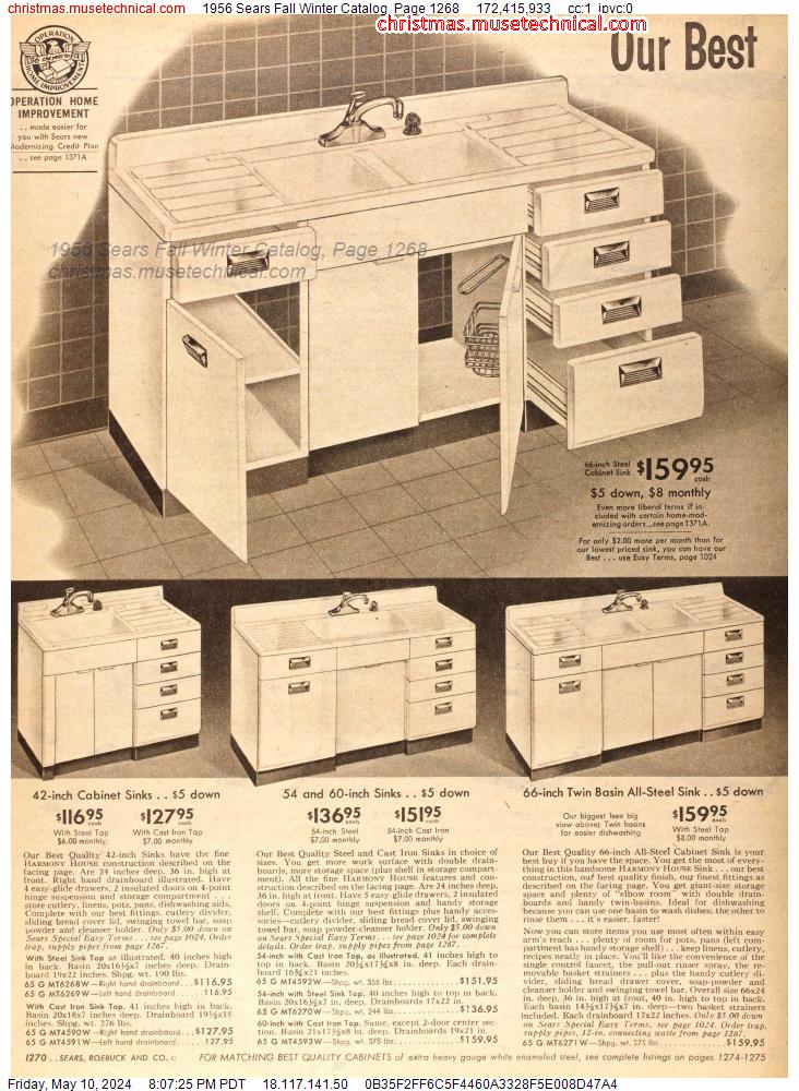 1956 Sears Fall Winter Catalog, Page 1268